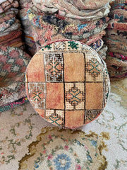 Moroccan Vintage Floor Cushion Pouf Round