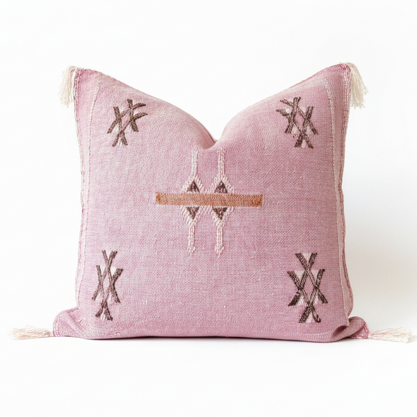 Cactus Silk Cushion Cover Pink