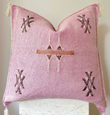 Cactus Silk Cushion Cover Pink