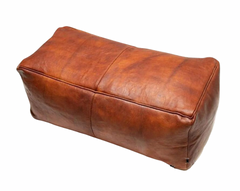 Large Rectangle Leather Ottoman Footstool
