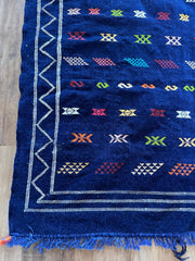 Blue wool Kilim- 250cm x 150cm