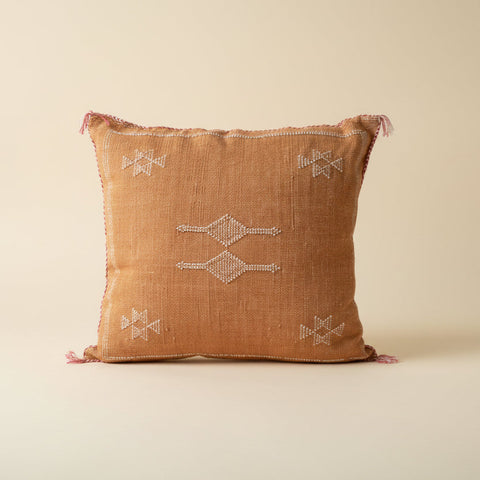 Cactus Silk Cushion Ochre