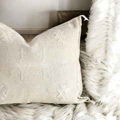 Cactus Silk Cushion Cover White