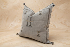 Cactus Silk Cushion Cover Grey