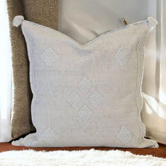 Cactus Silk Cushion Cover White