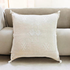 Cactus Silk Cushion Cover White