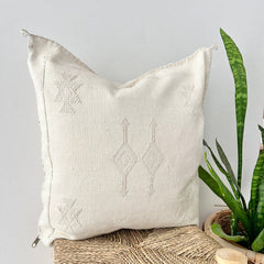 Cactus Silk Cushion Cover White