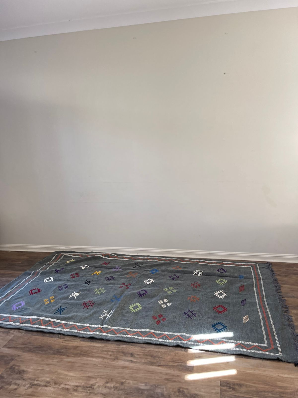 Kilim Rug - Charcoal grey - 245cm x 140cm