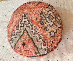 Moroccan Vintage Floor Cushion Pouf Round