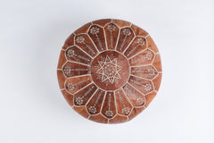  Brown Moroccan Pouf Leather