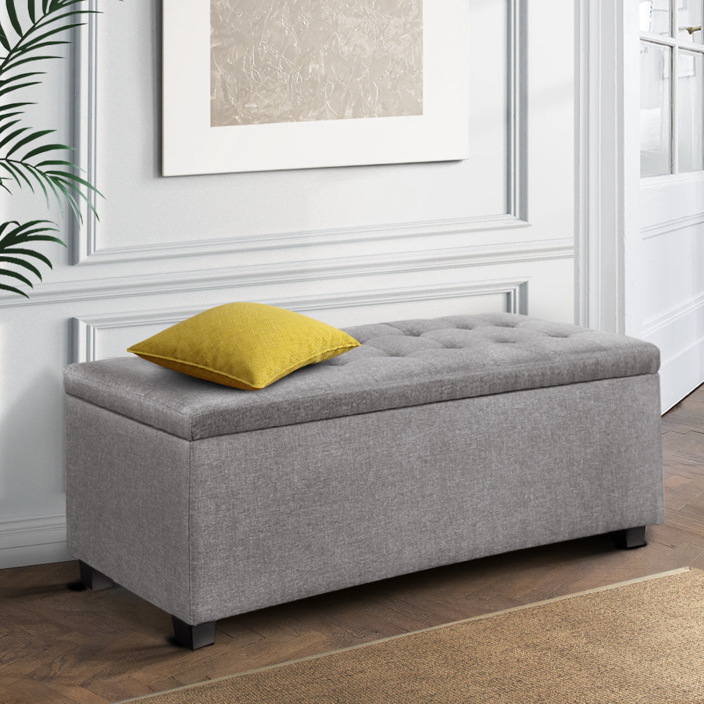 Large Fabric Storage Ottoman