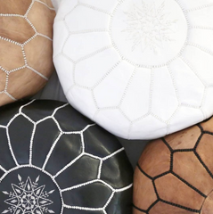 Moroccan Ottoman Pouf Leather
