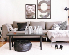 Black Moroccan Pouf