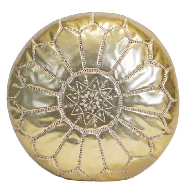 Gold Moroccan Ottoman Pouf