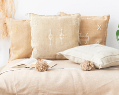 Cactus Silk Cushion Cover Light Brown