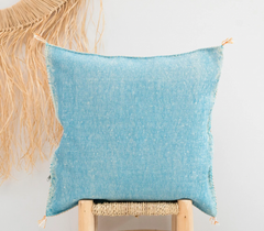 Cactus Silk Cushion Cover Light Blue