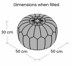 Silver Moroccan Ottoman Pouf