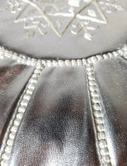 Silver Moroccan Ottoman Pouf