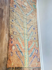 peach vintage boujaad Moroccan rug
