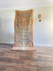 peach vintage boujaad Moroccan rug