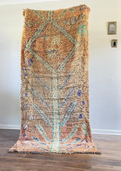 peach vintage boujaad Moroccan rug