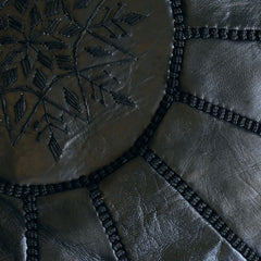 Black Moroccan Ottoman Pouf 