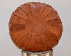 Brown Piping Moroccan Ottoman