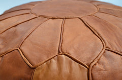 Brown Moroccan Ottoman Leather