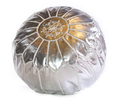 Silver Moroccan Pouf