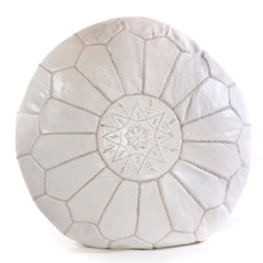 White Moroccan Pouf